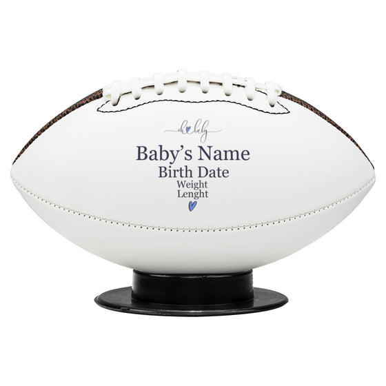 Personalized Baby Birth Announcement Football, Mid-Size Custom Newborn Gift for Baby Shower-Gender Reveal Party-Nursery Decor