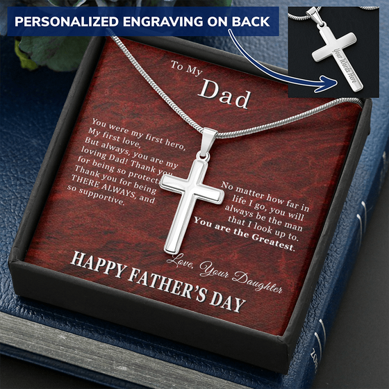 Fathers Day Gift From Daughter - Red Marble Look- Personalized Engraving