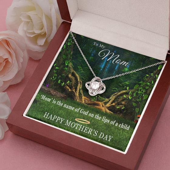 Mother's Day Gift for Mom-Lips of a Child Halo-Love Knot Necklace