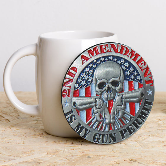 Second Amendment 2A Gun Permit - Coasters
