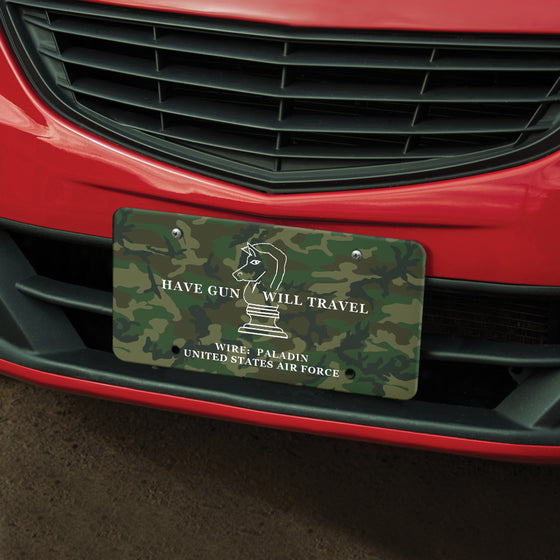 Have Gun Will Travel-AirForce-Camouflage-License Plate