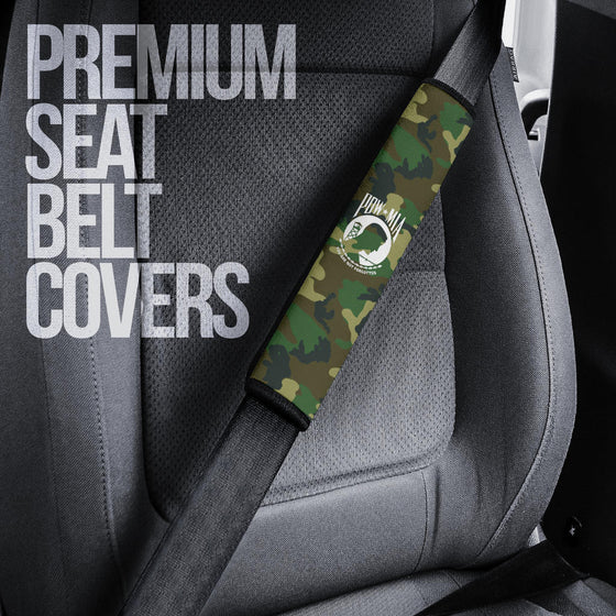 POW*MIA White-Camouflage-SeatBelt Cover
