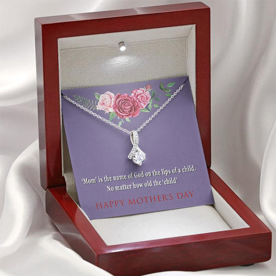 Mother's Day Gift-Lips of a Child-Red Rose-Alluring Beauty Necklace